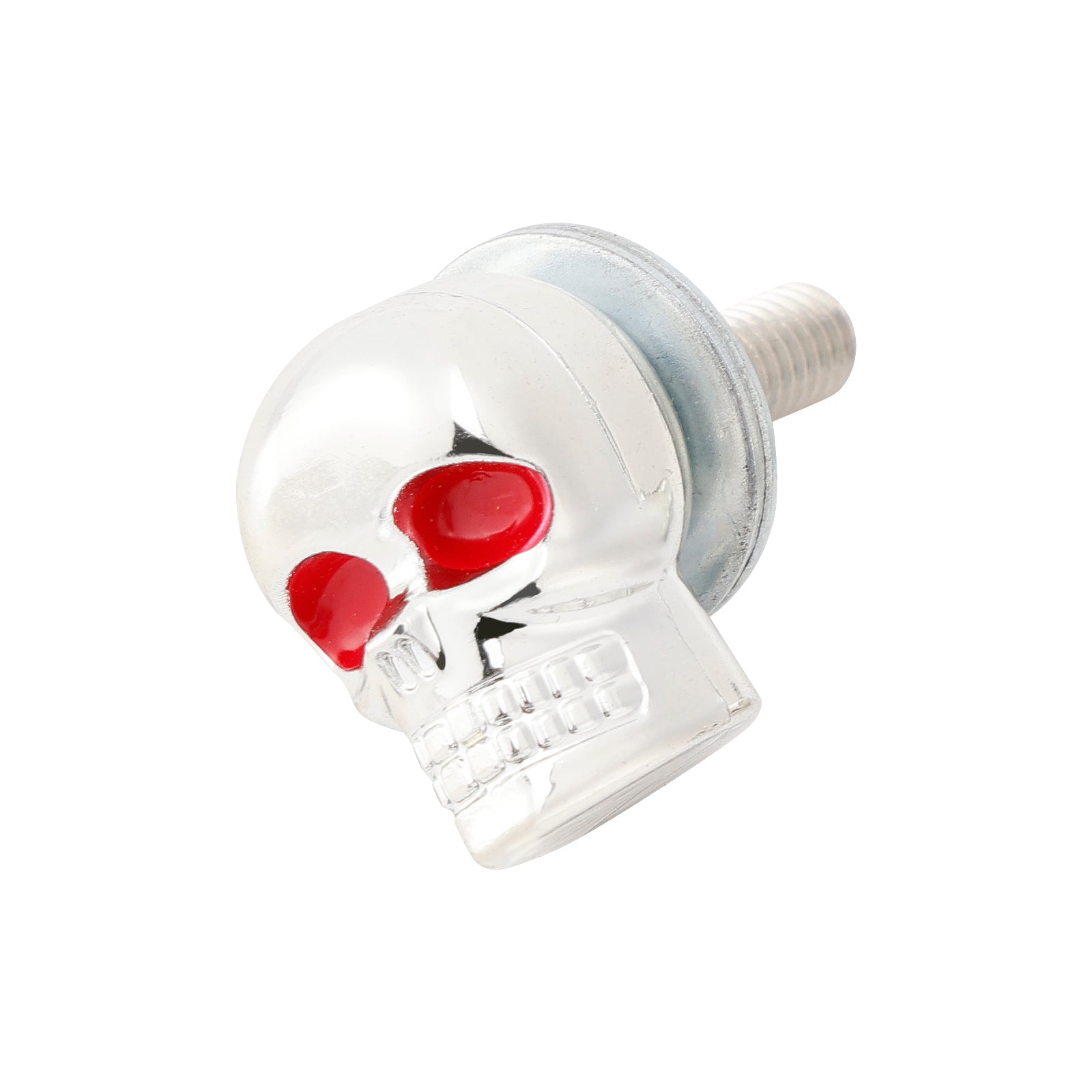 2 Custom SKULL License Plate Bolt Screw Silver Plastic Motorcycle Chopper Bobber