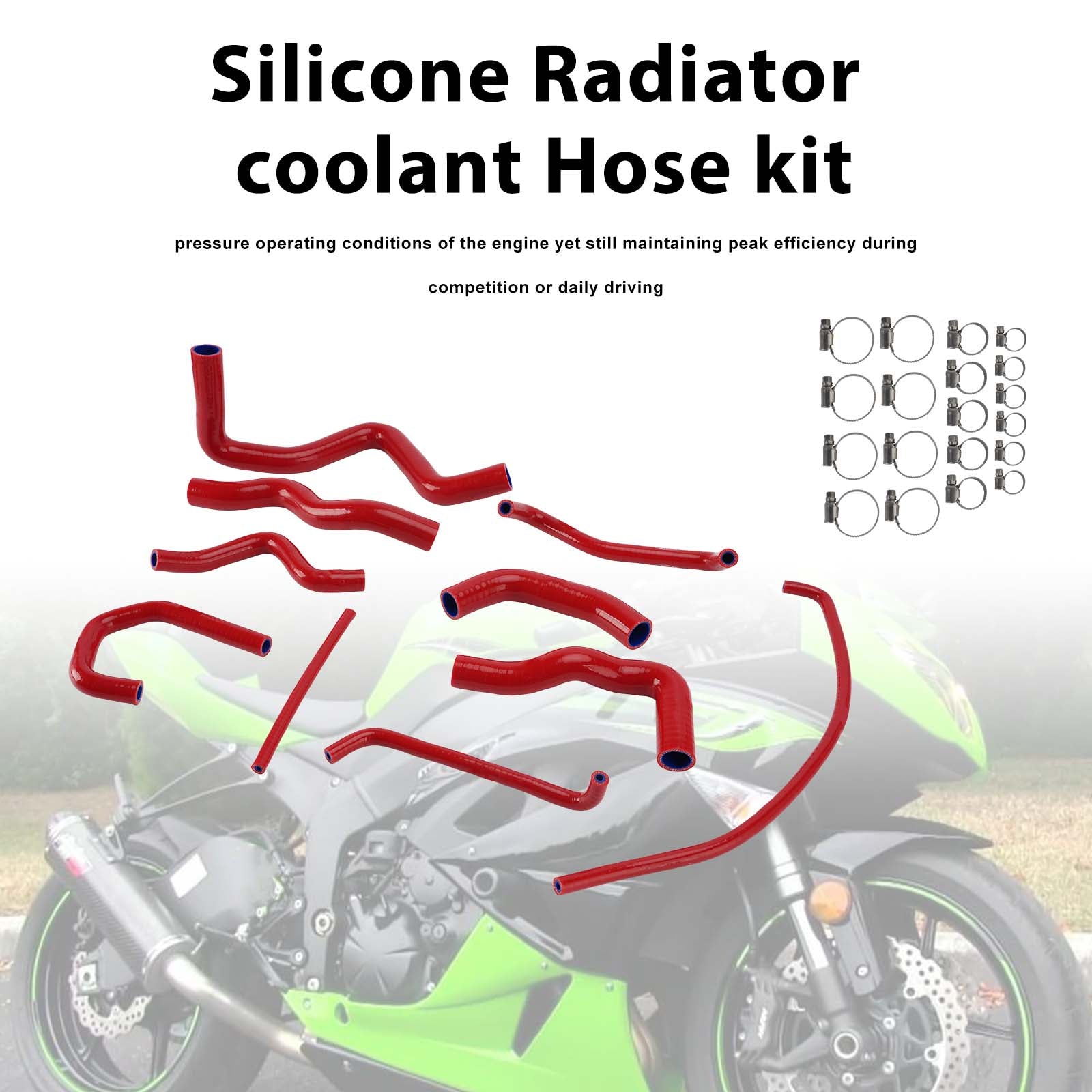 09-26 Kit de mangueira de refrigeração do radiador de silicone Kawasaki Ninja 636 ZX-6R