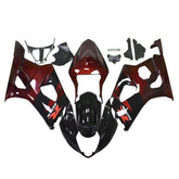 Amotopart 2003-2004 K3 GSXR1000 Suzuki Dark Red&Black Fairing Kit