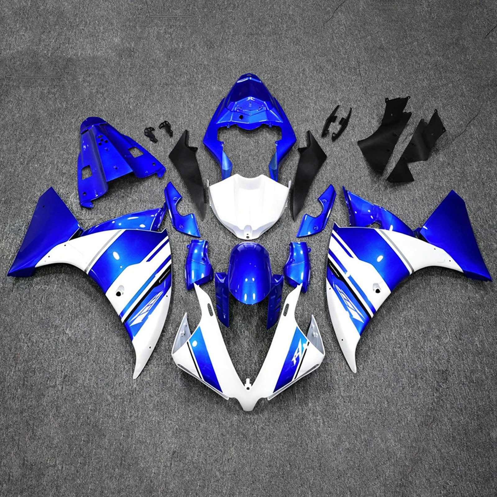 Amotopart 2012–2014 Yamaha YZF-R1 Blau/Weiß Verkleidungsset
