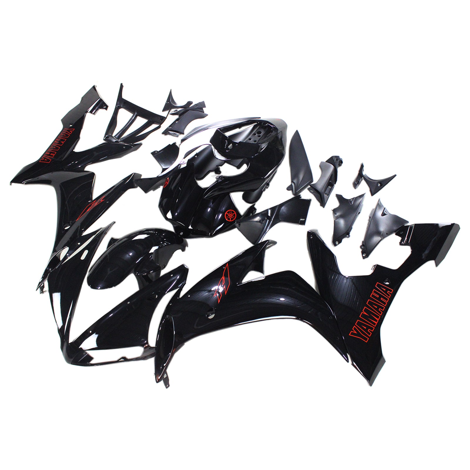 Amotopart 2004-2006 YZF 1000 R1 Yamaha Black with Red Logo Fairing Kit