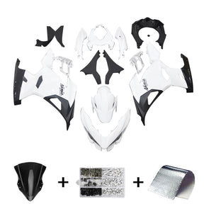 Amotopart 2018-2024 Kawasaki EX400 Ninja400 White&Black Fairing Kit