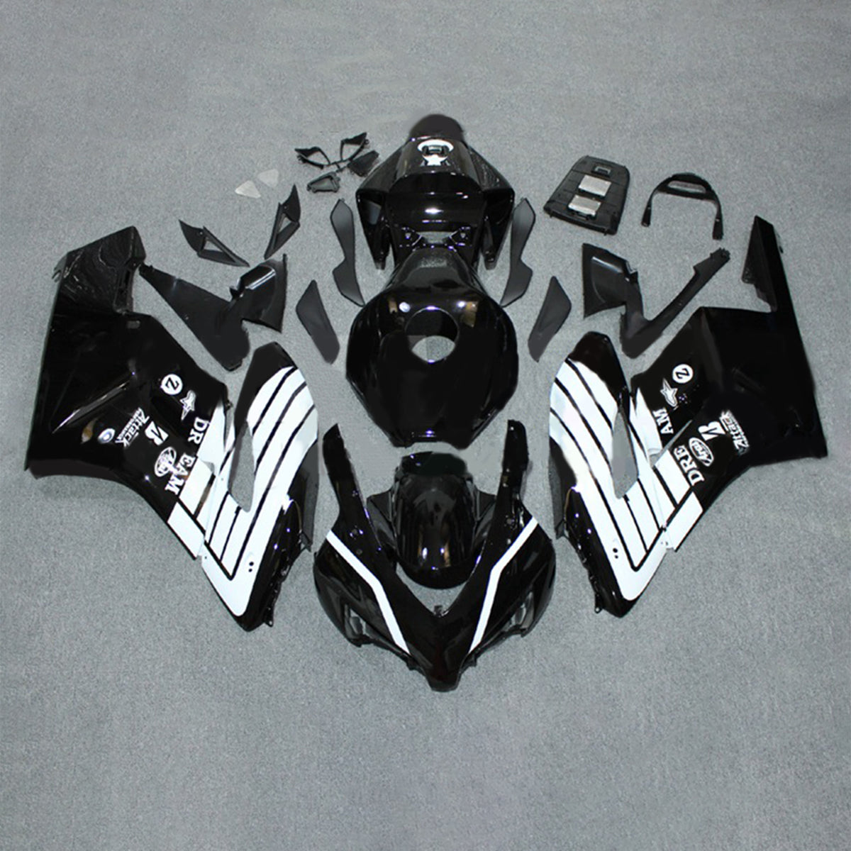 Amotopart 2004-2005 Honda CBR1000RR Kit de carenado blanco y negro