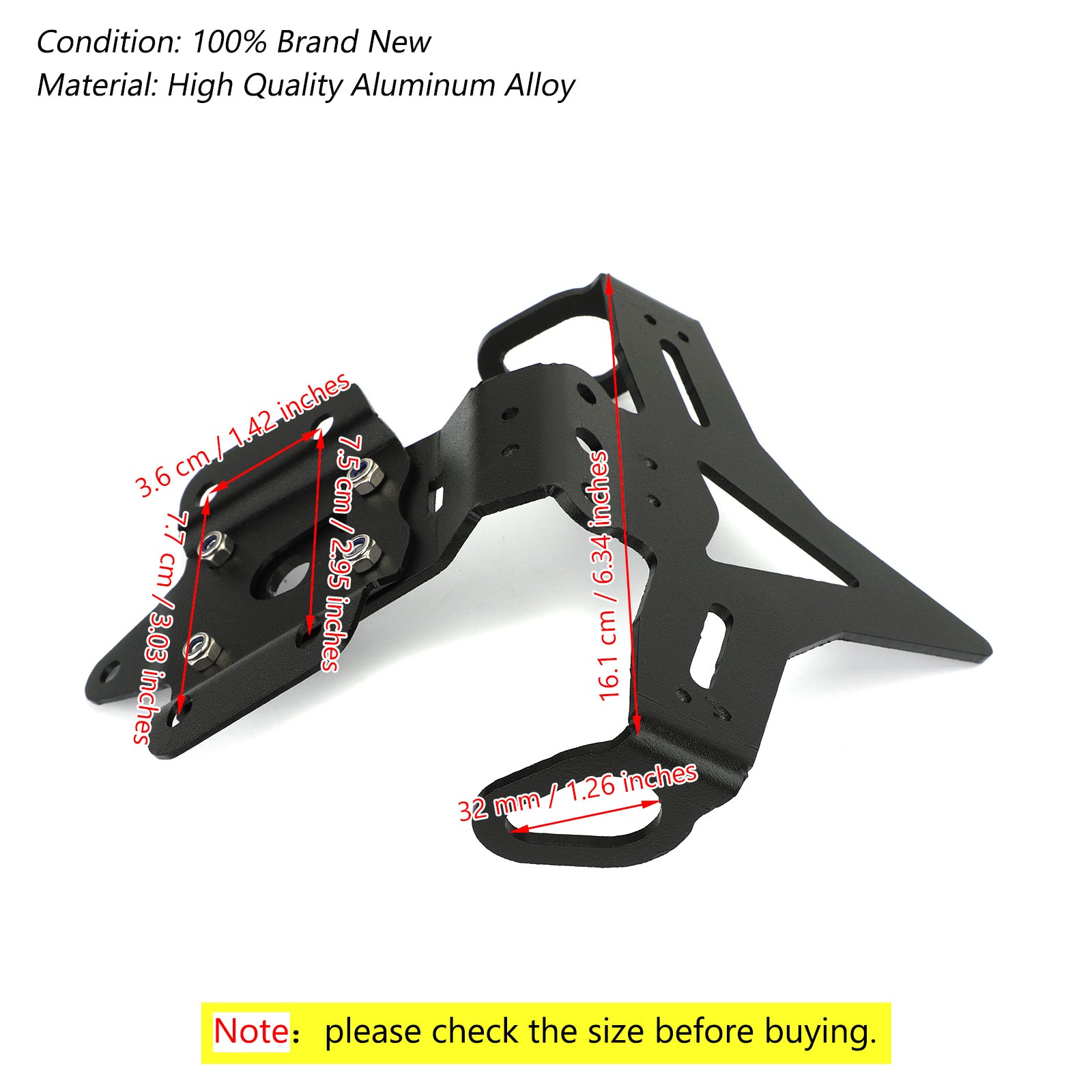 2014-2018 YAMAHA MT-07 FZ-07 License Plate Holder Bracket