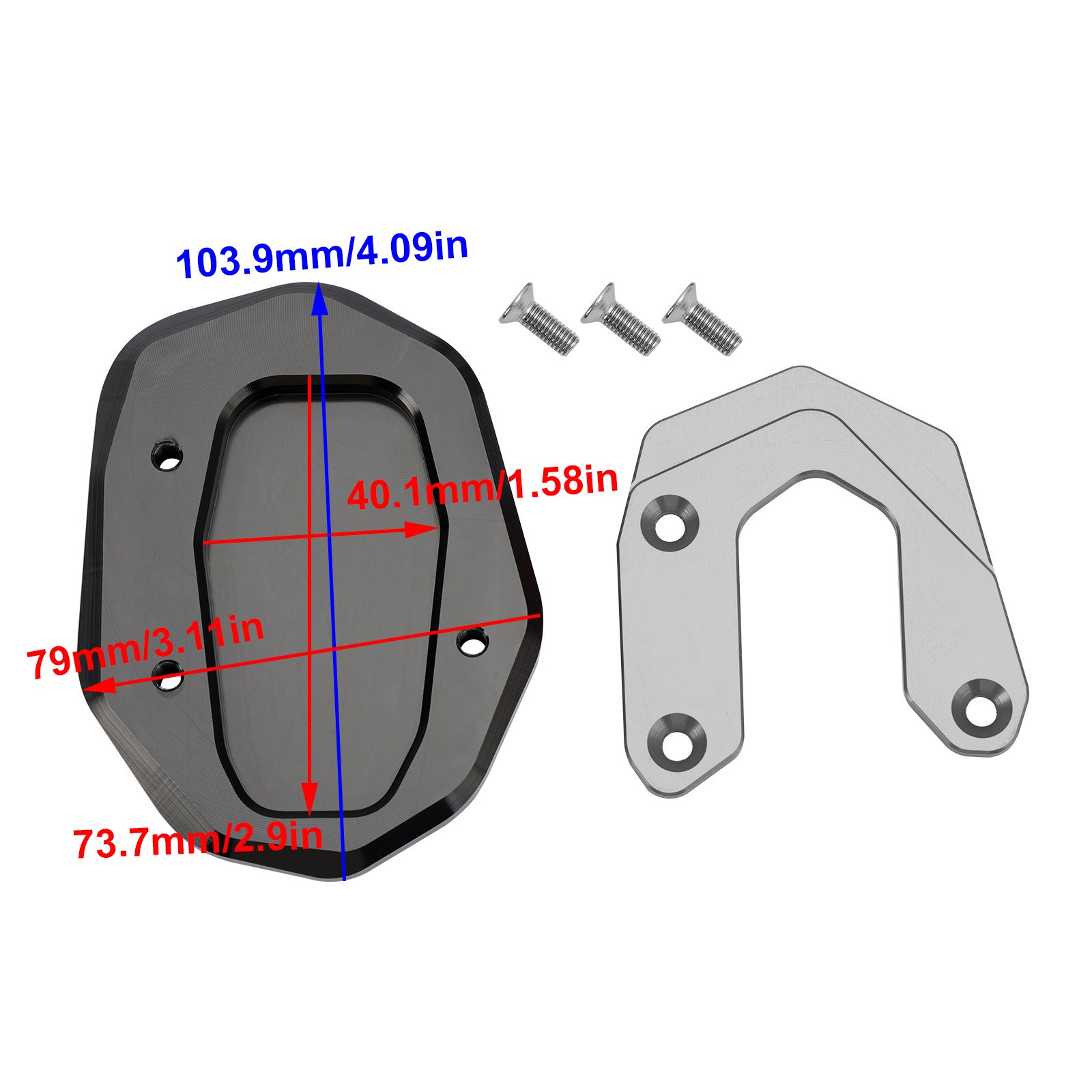 15-20 Ducati Scrambler 400/800/1100 Kickstand Enlarge Plate Pad