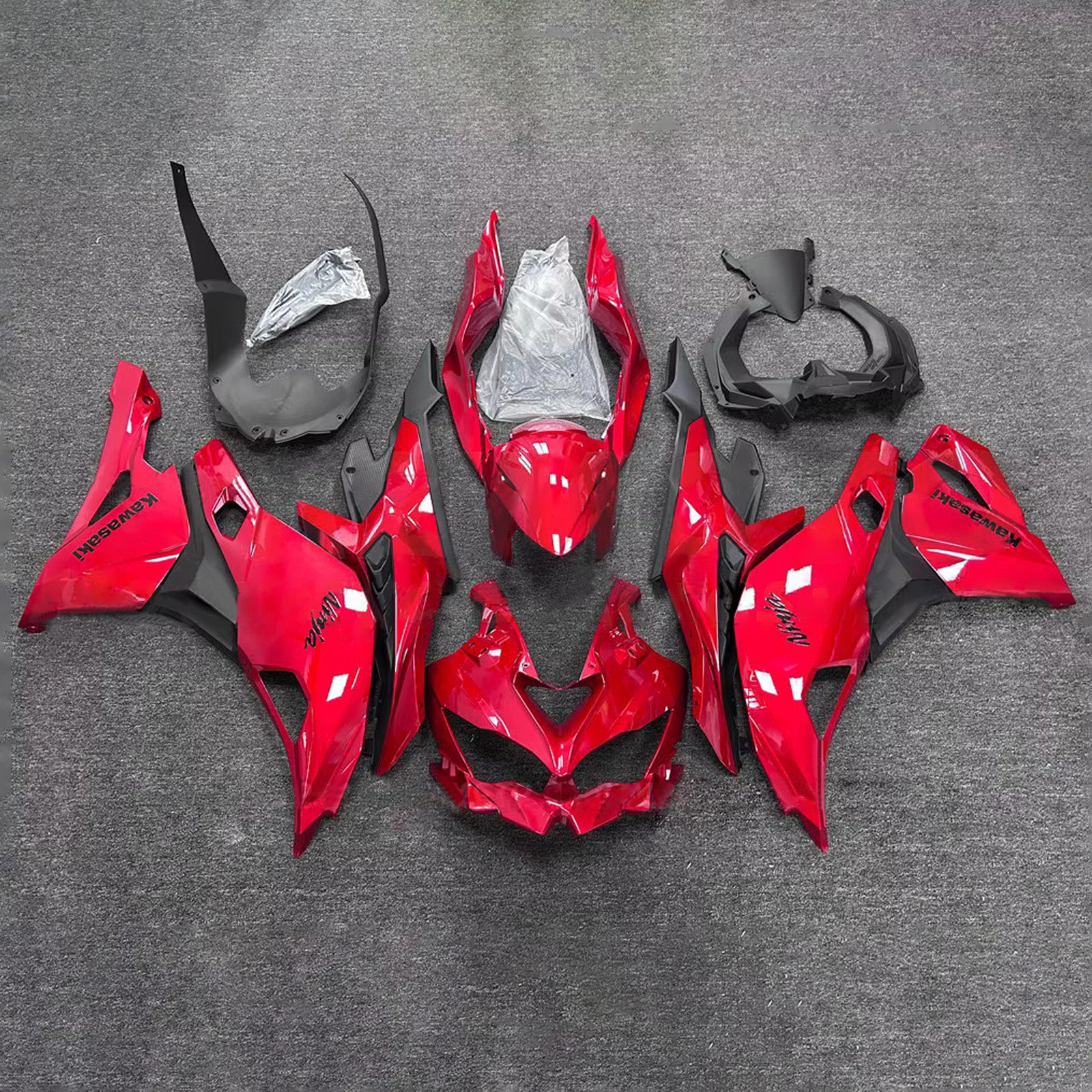 Amotopart 2019-2022 Kawasaki Ninja ZX-25R 2023-2025 Kawasaki Ninja ZX-4R/ZX-4RR Red Fairing Kit