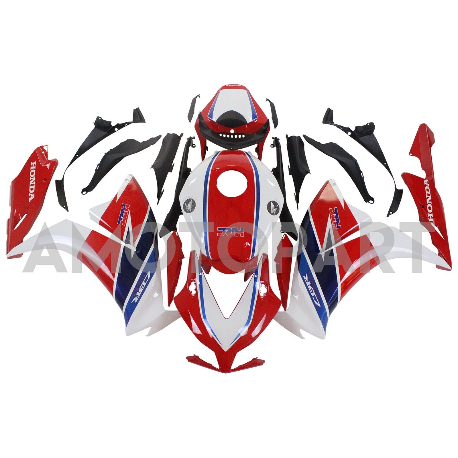 Amotopart 2012-2016 Honda CBR1000RR White Red Fairing Kit