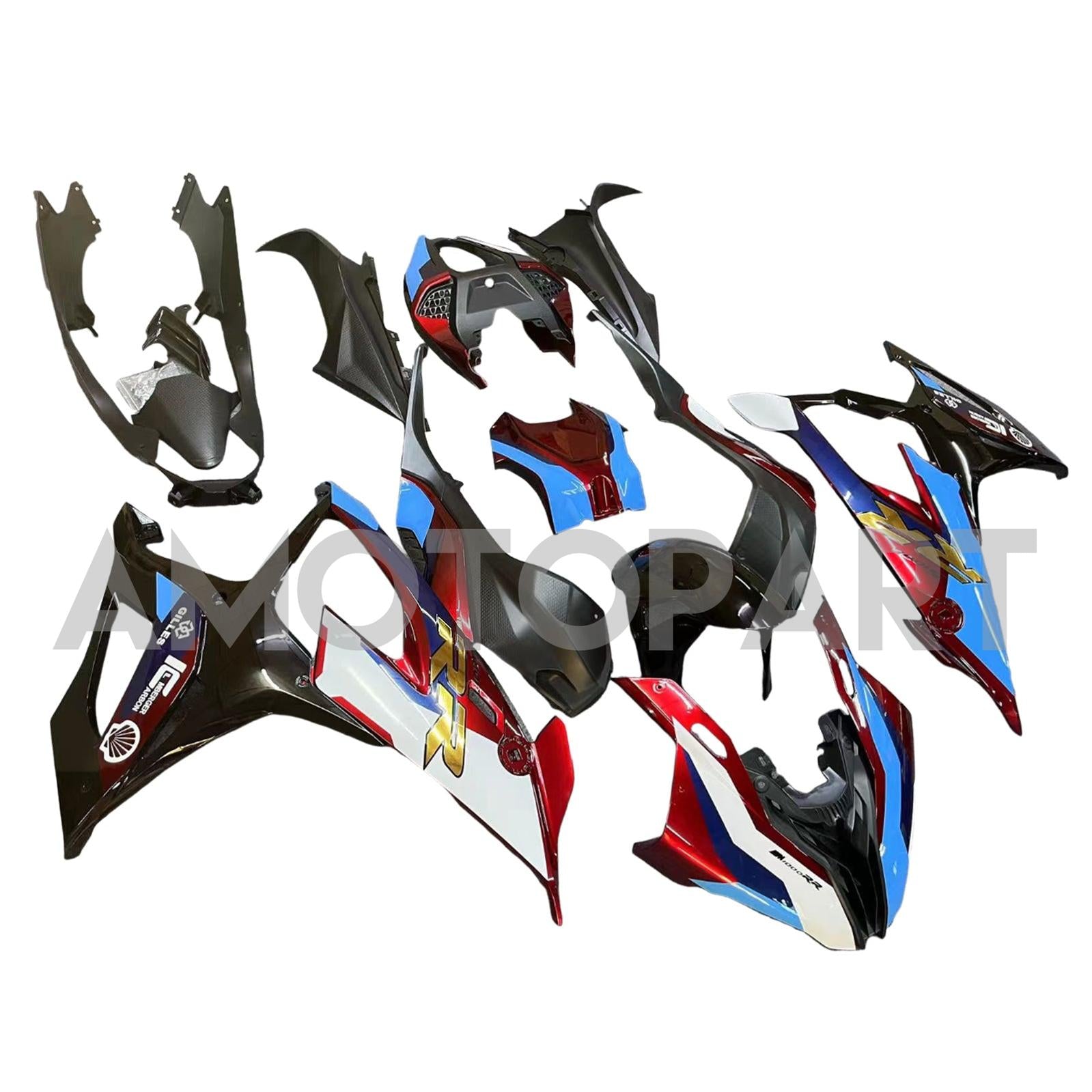 Amotopart 2019-2022 BMW S1000RR M1000RR Kit de carenado negro rojo azul