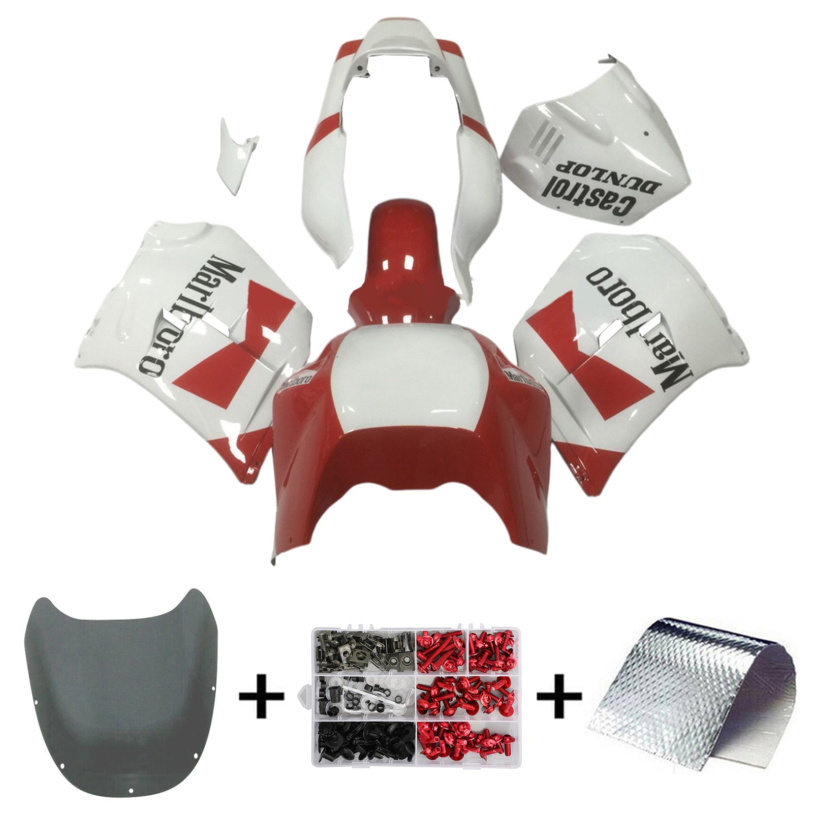 Amotopart 1985-1987 Yamaha RZV500 / RD500 Kit de carenado rojo blanco