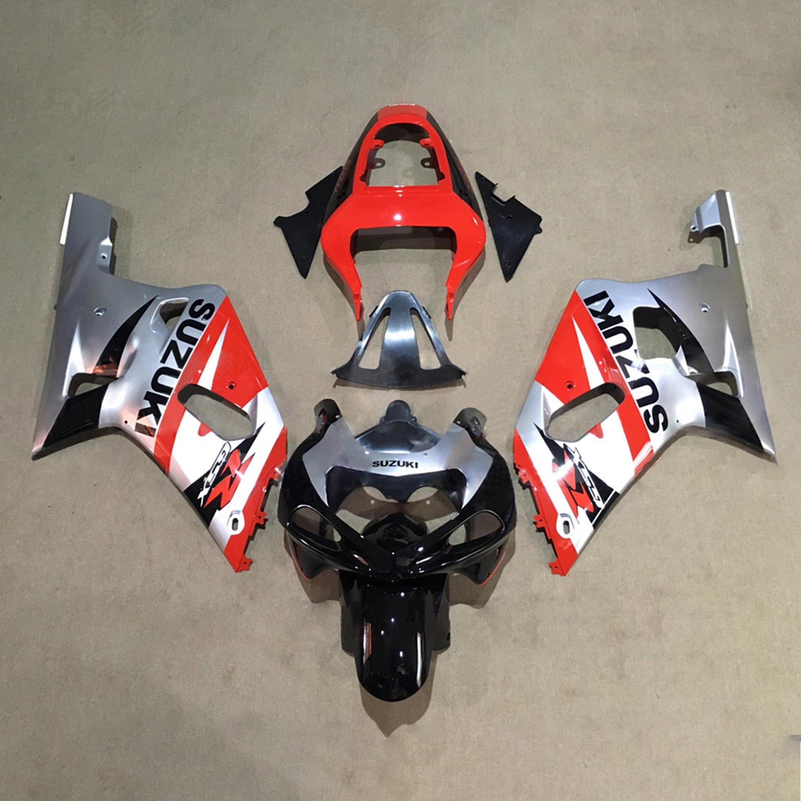 Amotopart Suzuki 2001-2003 GSXR 600 2000-2003 GSXR 750 Red Black Gray Fairing Kit