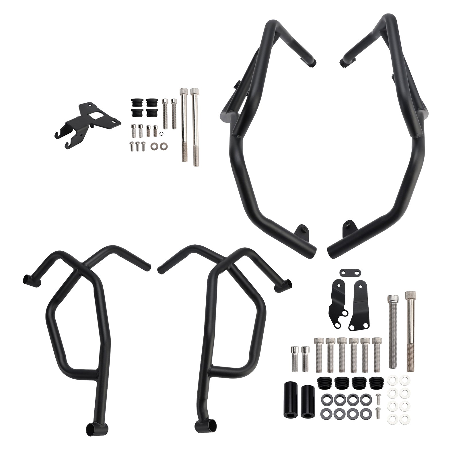 Yamaha Tracer 7 21-25 Upper + Lower Engine Guard Frame Crash Bar Kit Black