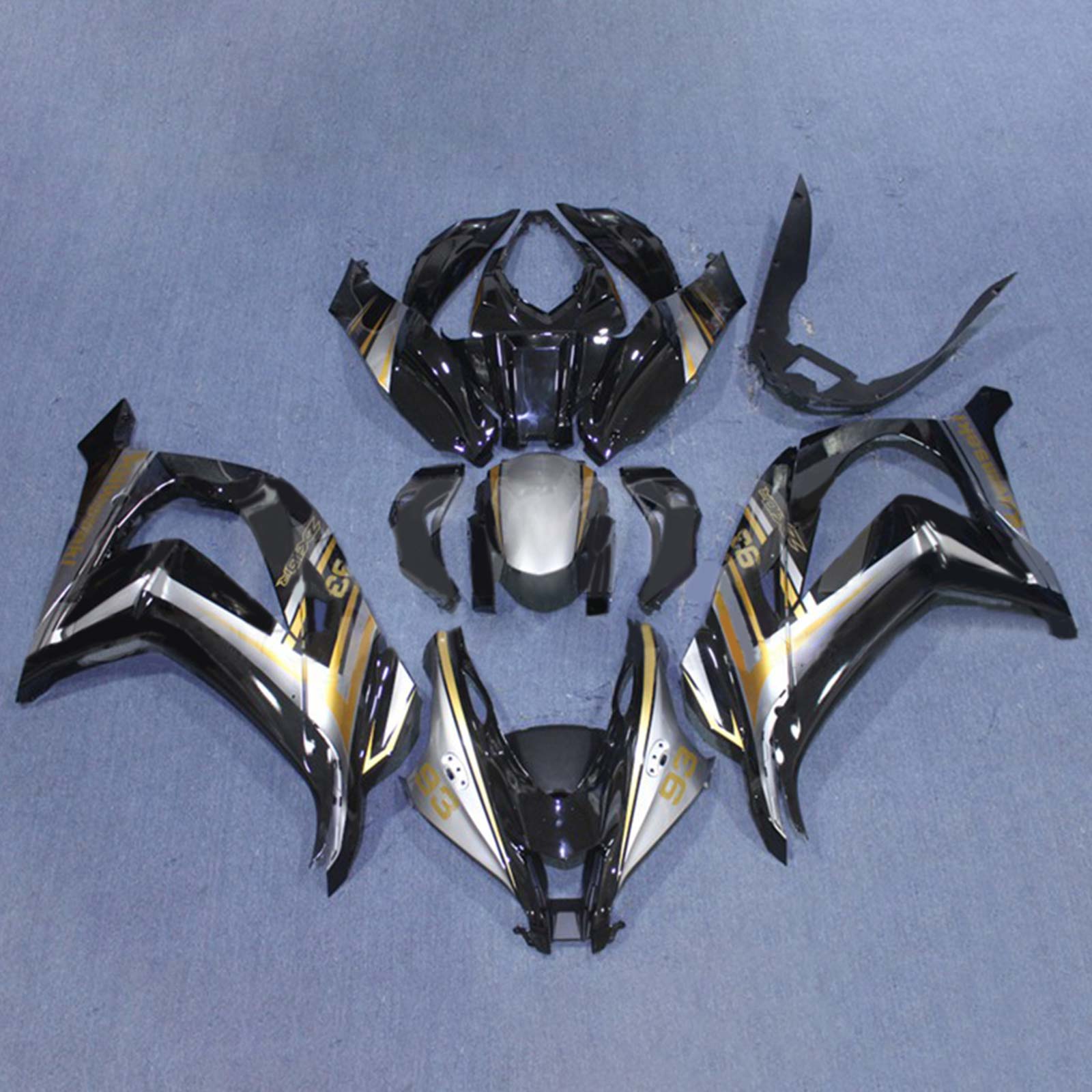 Amotopart 2016-2020 ZX10R Kawasaki Gold&Grey Fairing Kit