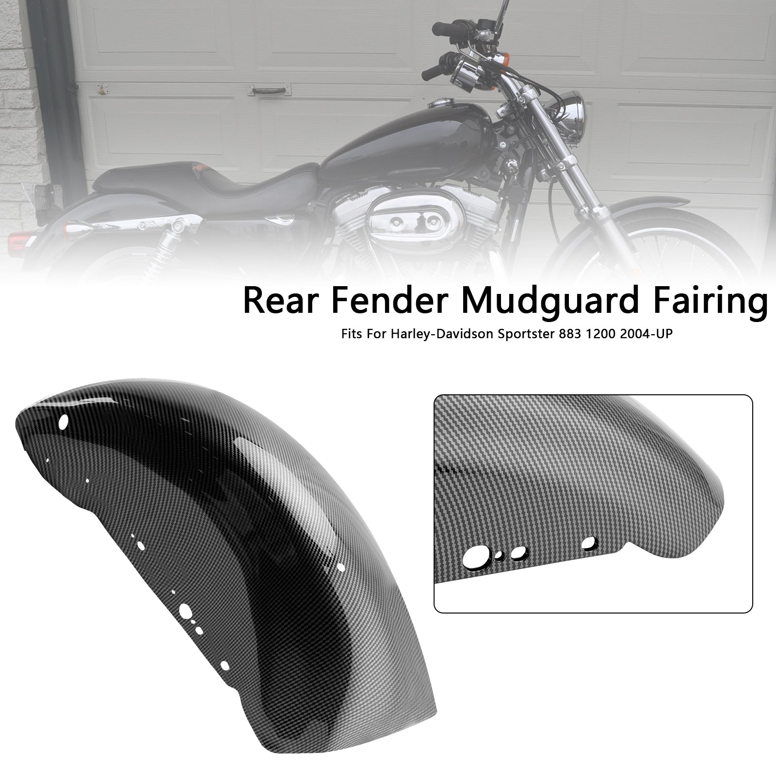 2004-UP Sportster 883 1200 Rear Fender Mudguard Fairing