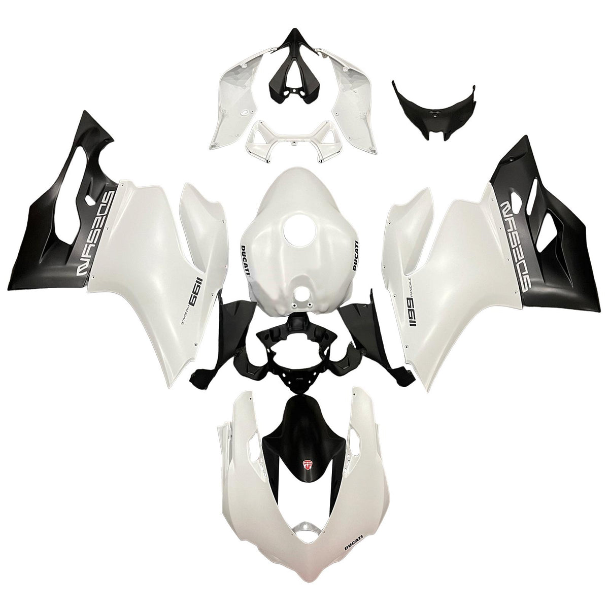 Amotopart 2012-2015 Ducati 1199 899 Kit de carénage blanc et noir