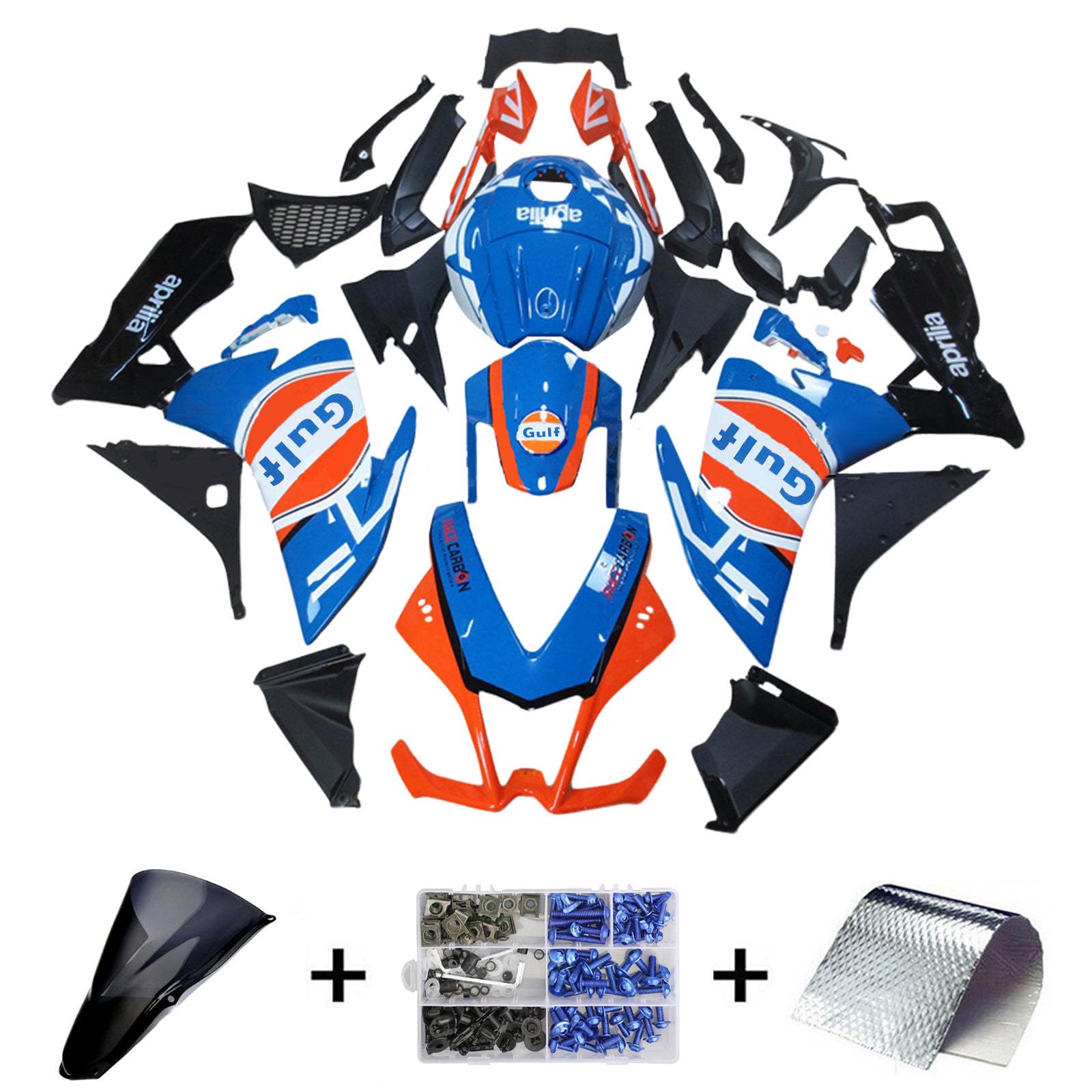 Amotopart 2012-2016 RS4 125 50 Aprilia Kit carena blu e arancione