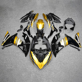 Amotopart 2017-2019 Kawasaki ER6F/Ninja650R Black&Gold Fairing Kit