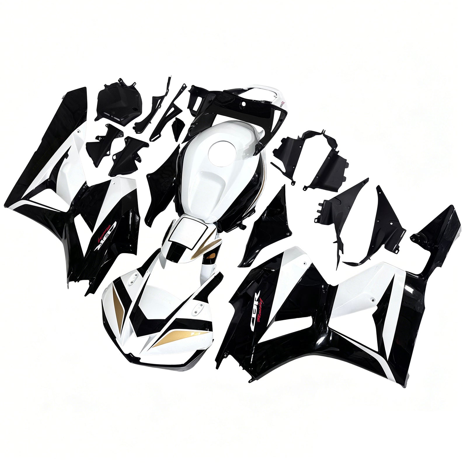 Amotopart 13-26 US-version. &  13-23 Europeisk version Honda CBR600RR Svart&Wvit kåpsats
