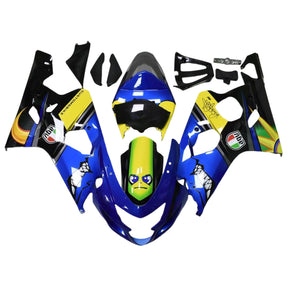 Amotopart 2004-2005 K4 GSXR 600/750 Suzuki Blue&amp;Yellow Monster Verkleidungsset