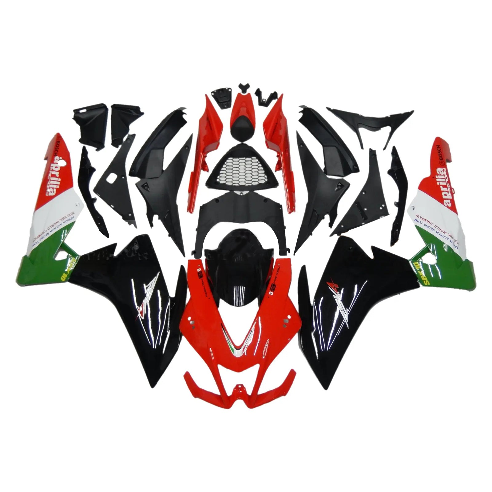 Amotopart 2009–2015 RSV4 1000 Aprilia Red&amp;Green Style1 Verkleidungsset