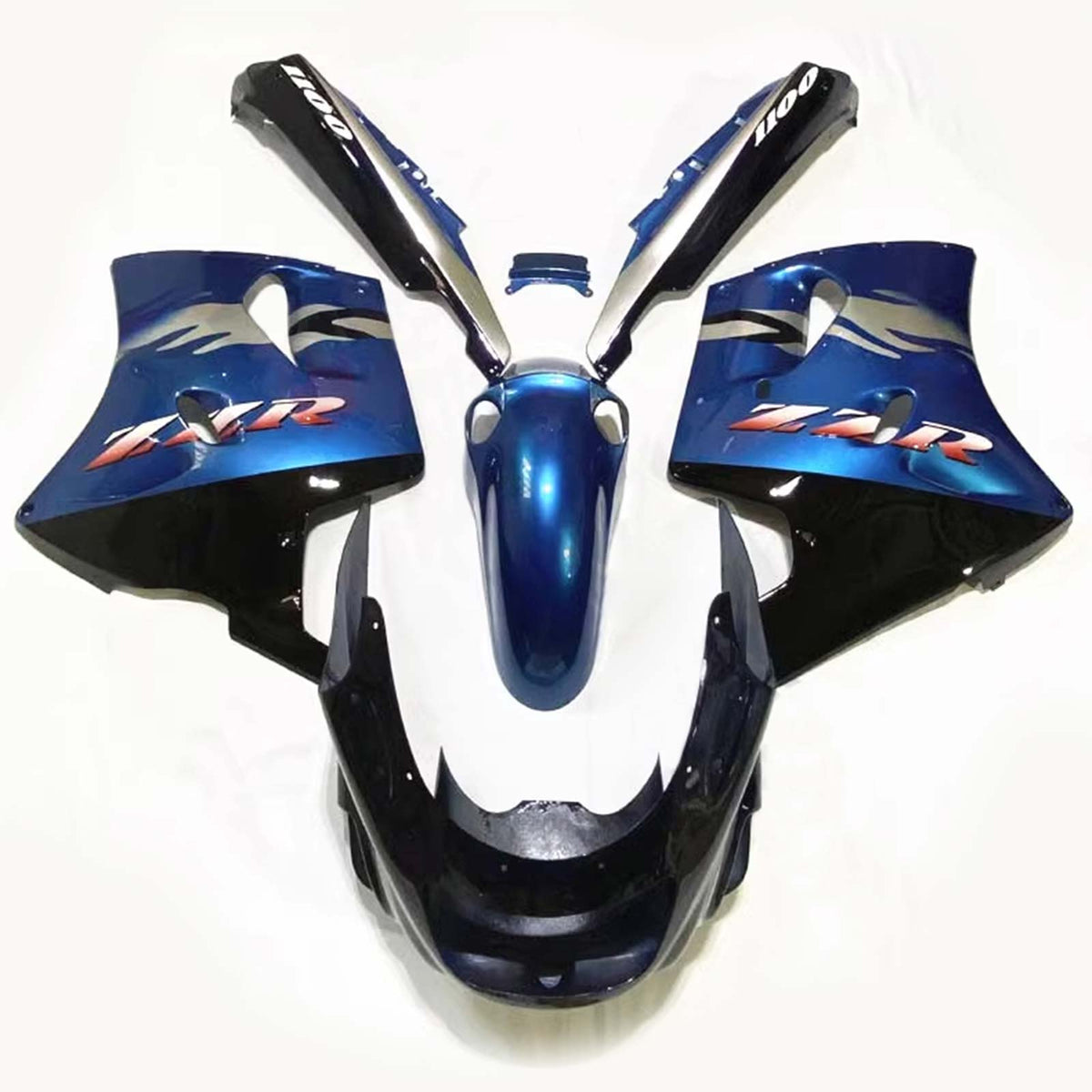 Amotopart 1993–2003 ZZR1100 Kawasaki glänzend blaues Verkleidungsset