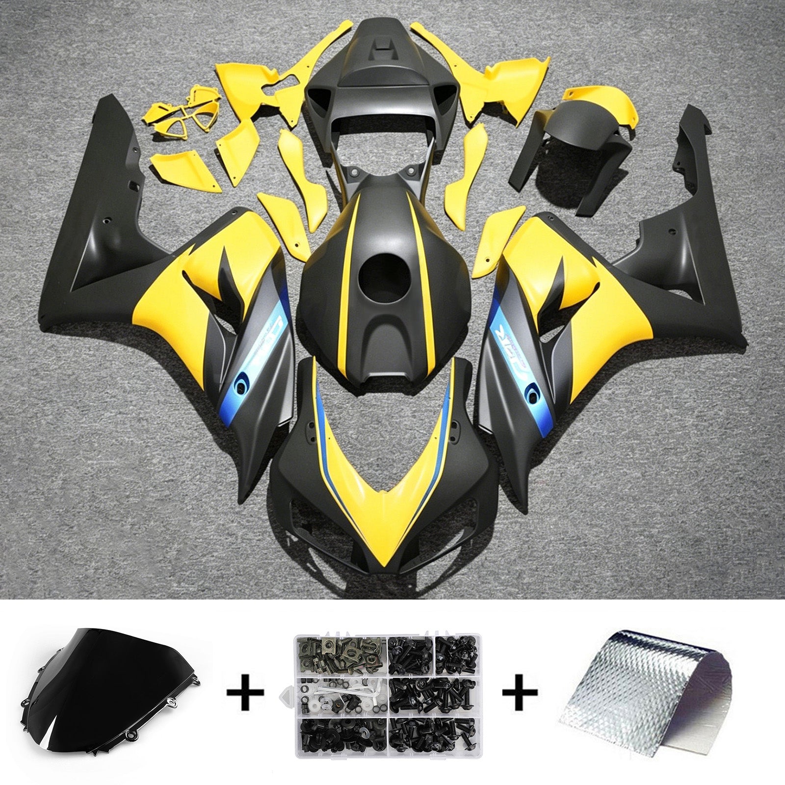 Amotopart 2006–2007 Honda CBR1000RR Gelb Schwarz Verkleidungsset
