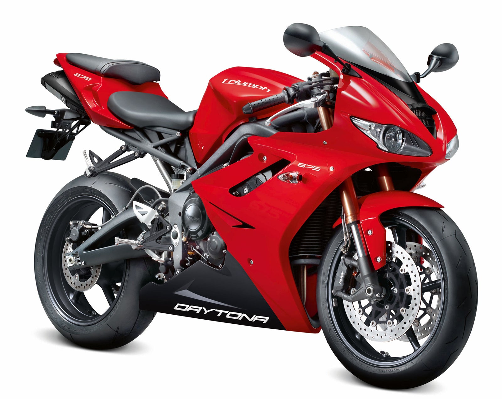 Amotopart 2009-2012 Triumph Daytona 675 Red Black Fairing Kit
