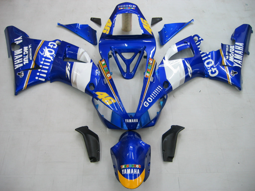 Amotopart 2000-2001 Yamaha YZF 1000 R1 Blue&amp;White Style1 Verkleidungsset