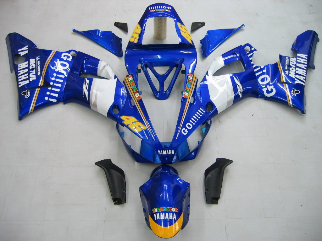 Amotopart 2000-2001 Yamaha YZF 1000 R1 Blue&White Style1 Fairing Kit