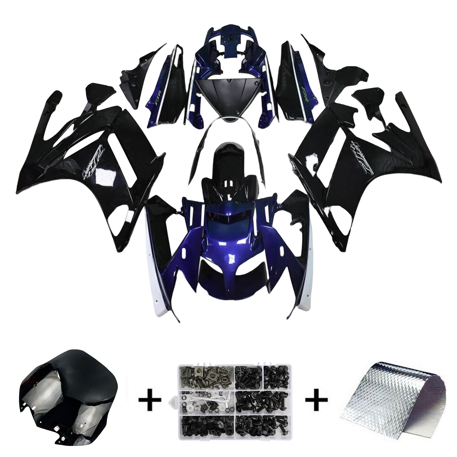 KIT DE CARENADO AMOTOPART YAMAHA FJR1300 2013-2015 Negro y Azul