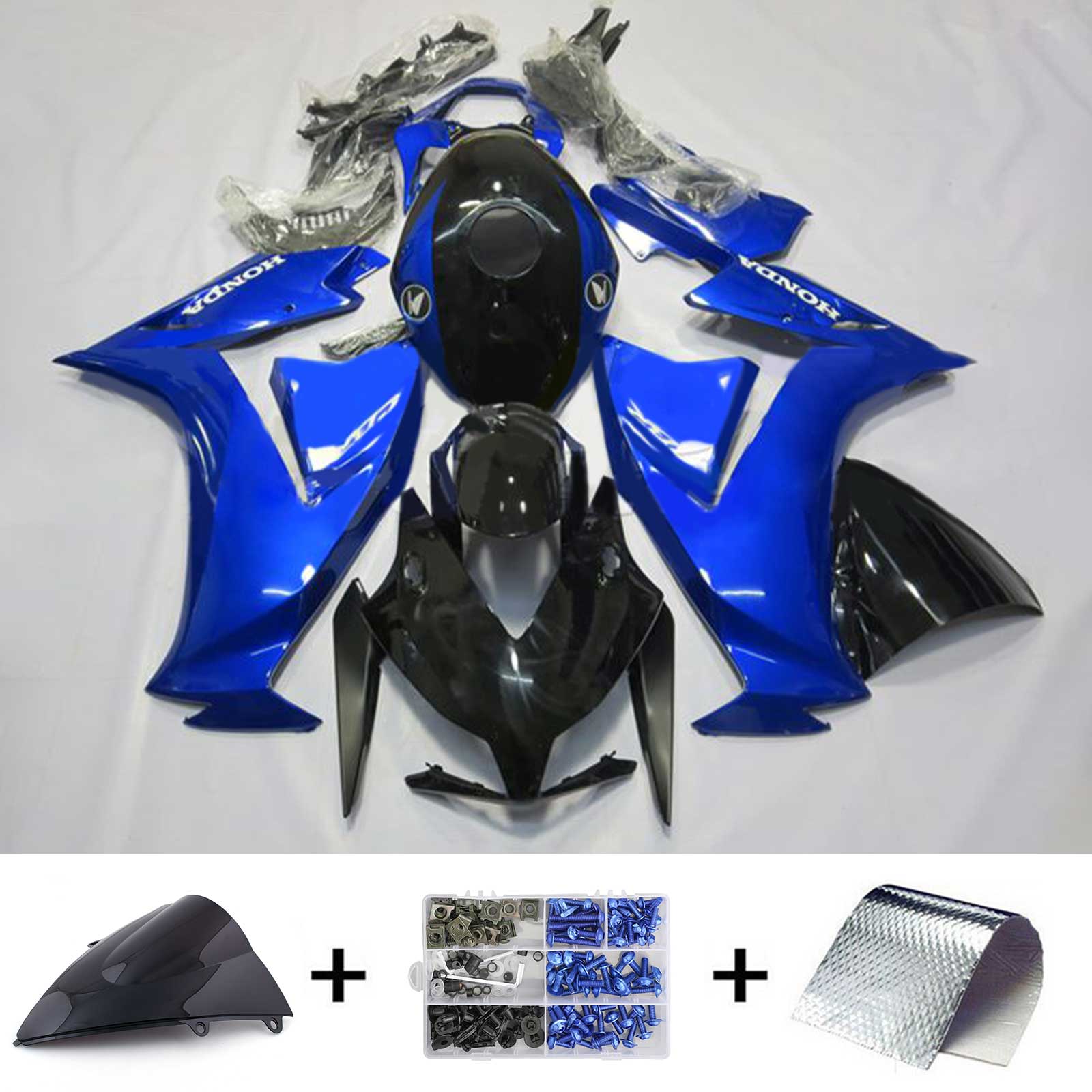 Amotopart 2012-2016 CBR1000RR Honda Kit de carenado azul y negro