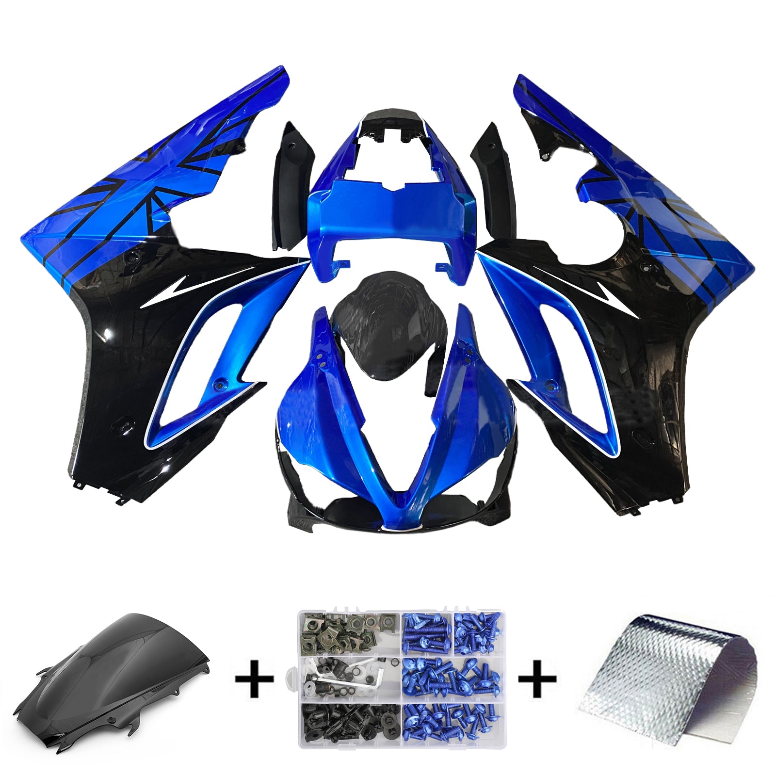 Amotopart 2009-2012 Triumph Daytona 675 Black Blue Fairing Kit