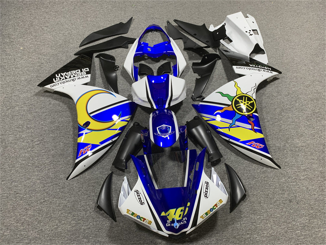 Amotopart Verkleidungsset für Yamaha YZF 1000 R1 2012–2014, Blau und Gelb