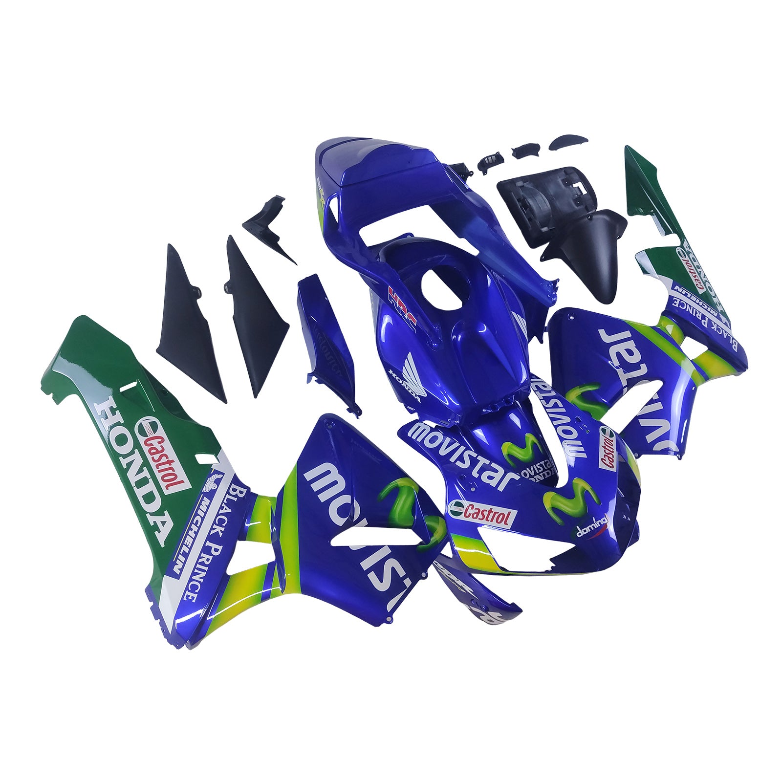 Amotopart 2003-2004 Honda CBR600RR Blue White Green Fairing Kit