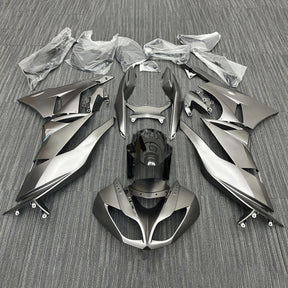 Amotopart Kawasaki 2009-2012 ZX6R 636 Silver with Grey Fairing Kit