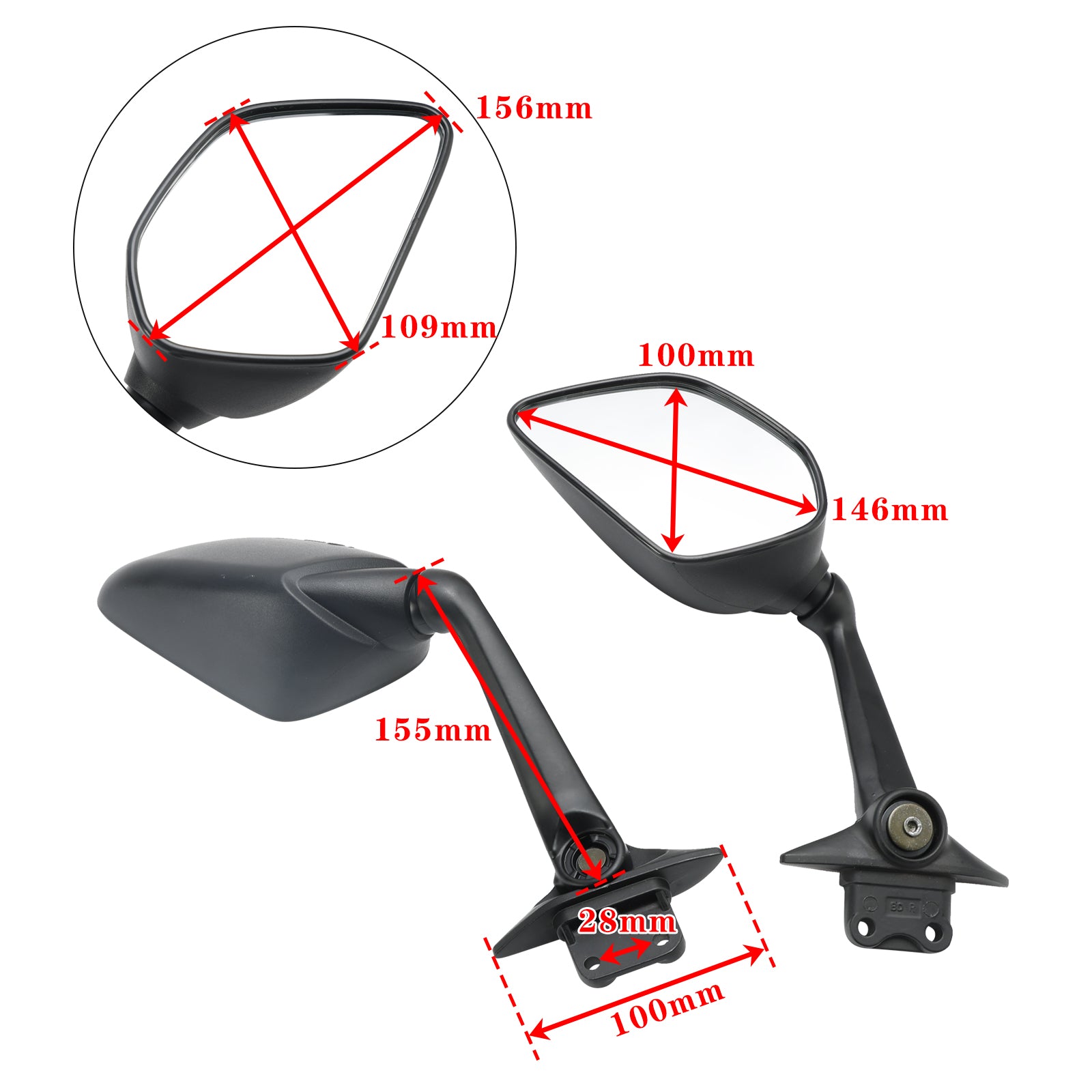 2017-2021 YAMAHA T-MAX 530 560 Rear View Mirror PAIR BC32628000 BC3262