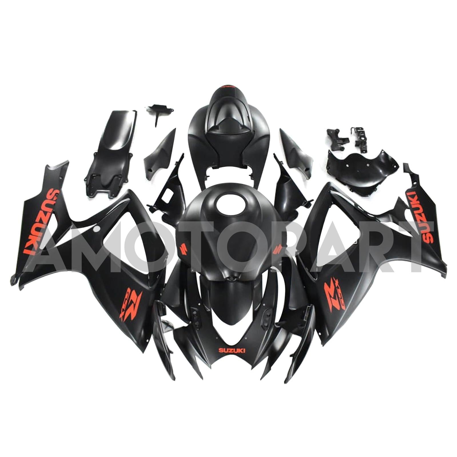 Amotopart 2006-2007 K6 GSXR 600/750 Suzuki Black With Red Logo Fairing Kit