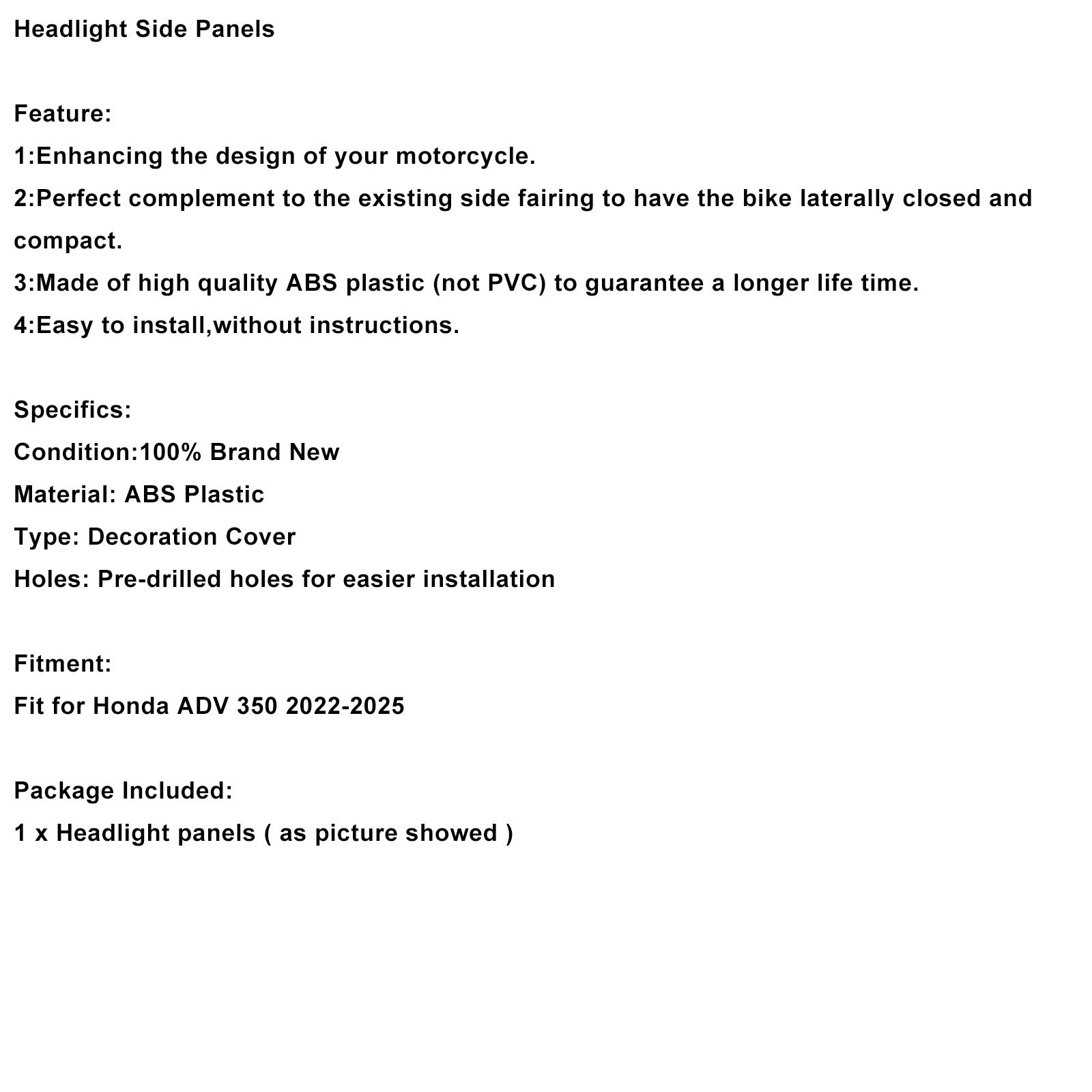 Honda ADV 350 2022-2025 Headlight Side Panels Fairing