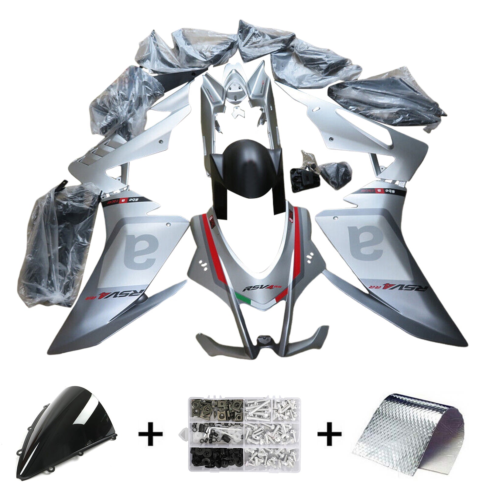 Kit de carénage Amotopart Aprilia 2016-2020 RSV4 1000 gris mat