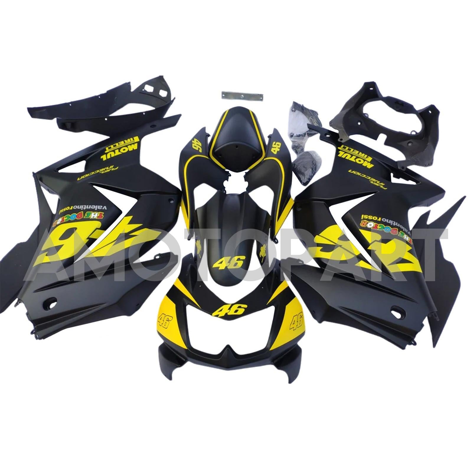 Amotopart 2008-2012 Kawasaki EX250 Ninja250R Black & Yellow Fairing Kit