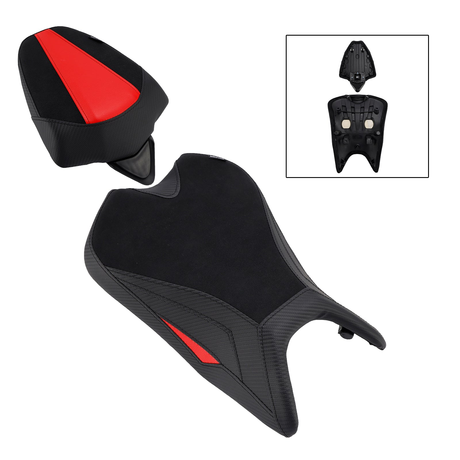 2024-2025 Aprilia Rs457 Rs 457 Front&REar Raider Beifahrer-Kissen-Set Schwarz