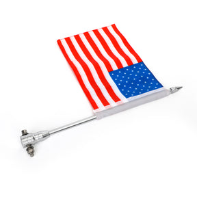 Universal 15" Motorcycle American USA Flag Flag Pole Rear Luggage Rack M8 Mount