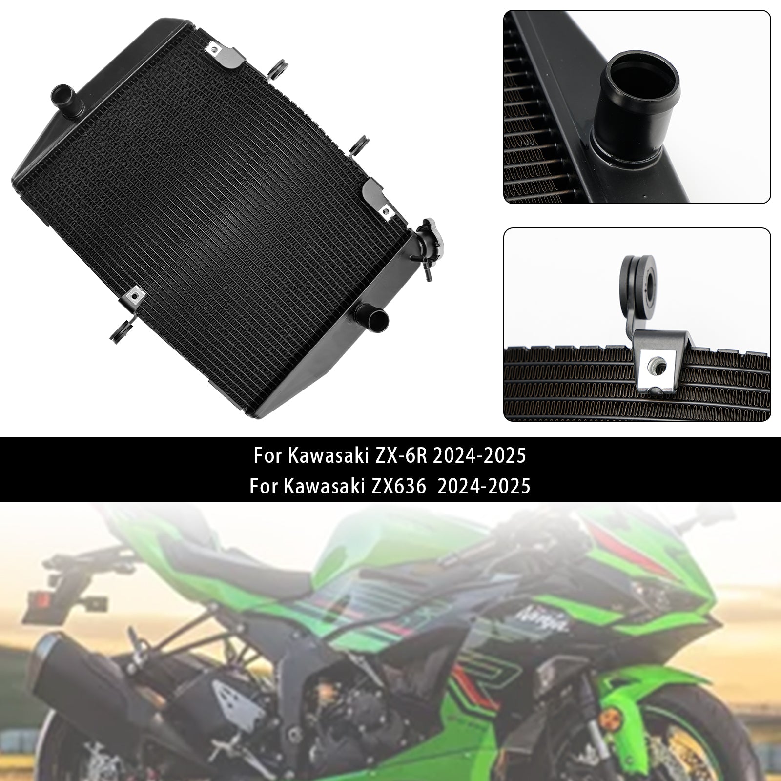 24-25 Kawasaki ZX-6R ZX636 Radiator Cooling Engine Cooler