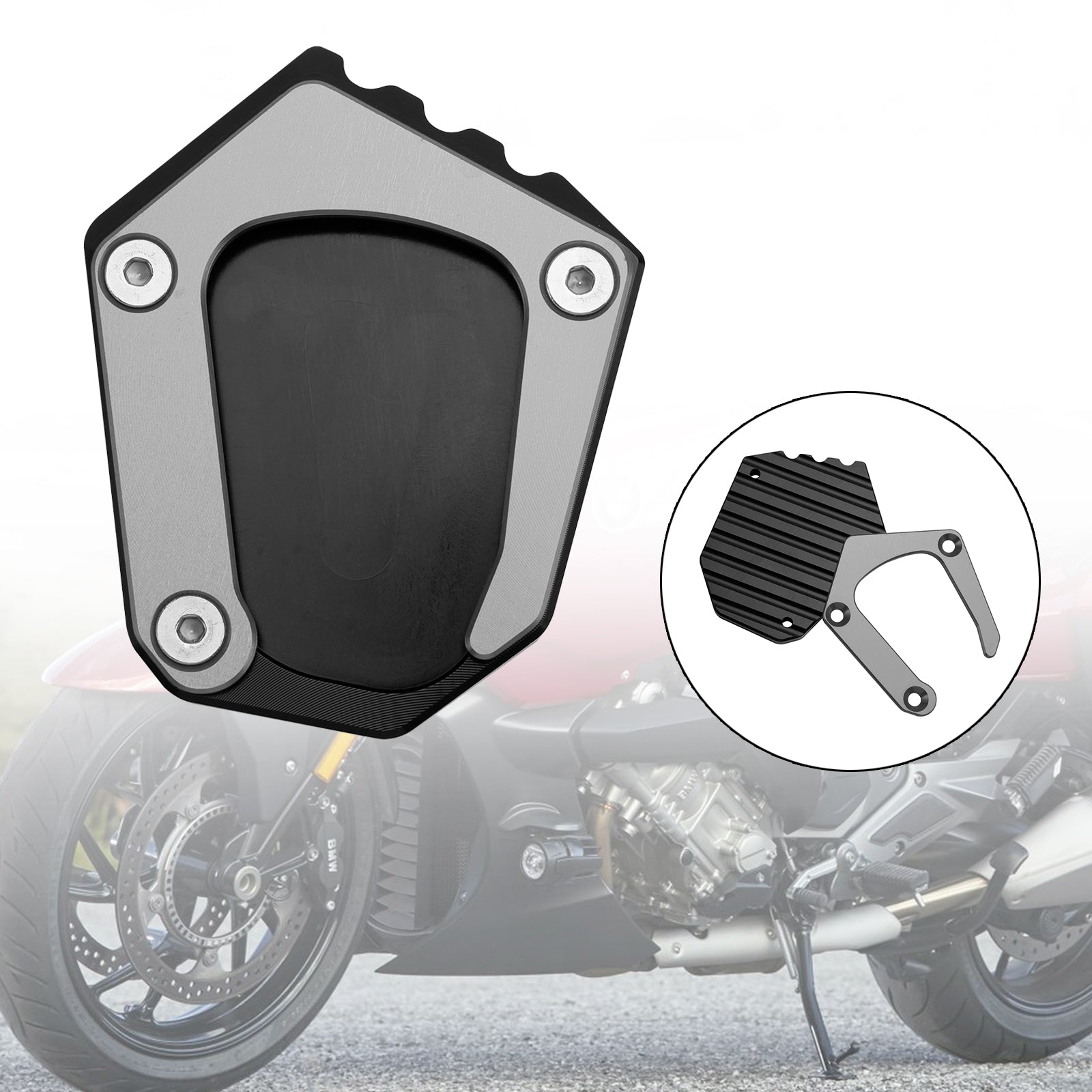 Coussin de plaque d'agrandissement de béquille adapté à la BMW K1600 2016 – 2022