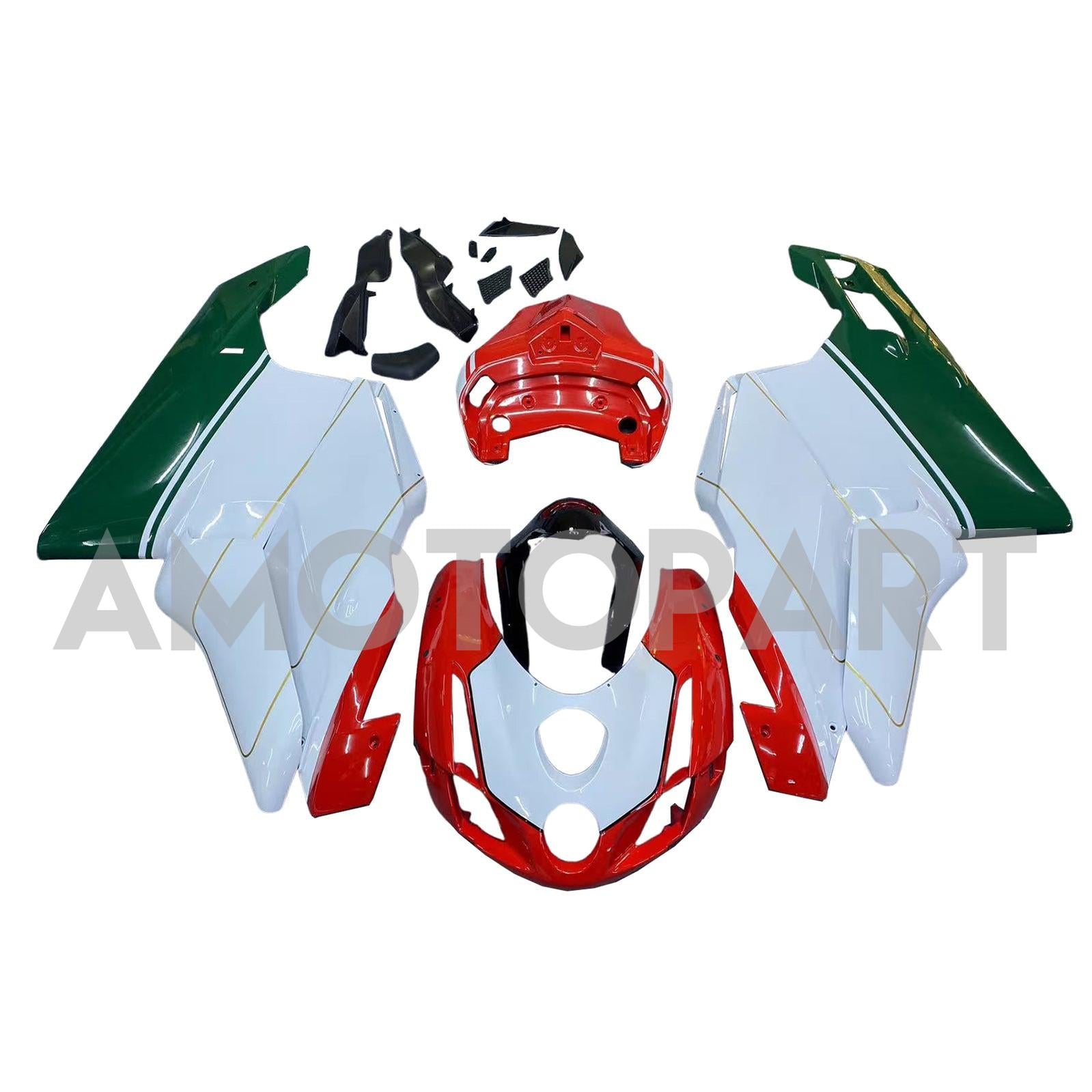 Amotopart 2003-2004 Ducati 999/749 Red White Green Fairing Kit