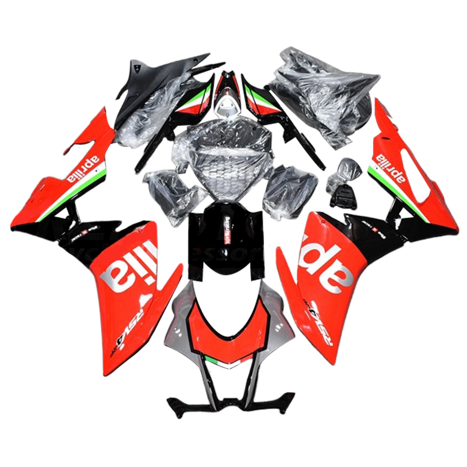 Amotopart Aprilia 2016-2020 RSV4 1000 Kit de carénage rouge et vert Style 11