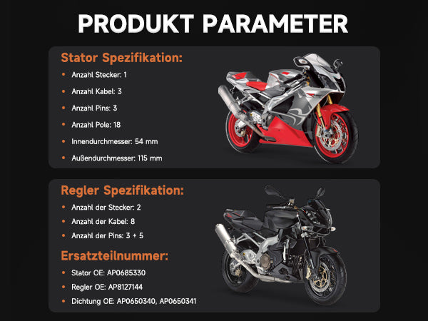 04-08 Aprilia RSV1000R Generator Statorspannungsregler und Dichtung AP0685330 AP8127144
