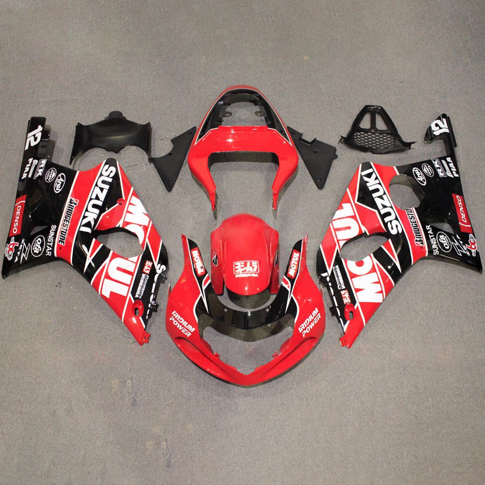 Amotopart 2000-2002 Suzuki GSXR1000 Red Black White Fairing Kit