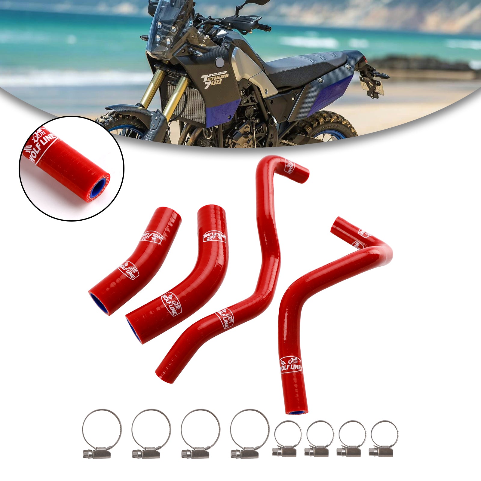 2019-2024 Yamaha Tenere 700 Silicone Radiator coolant Hose kit