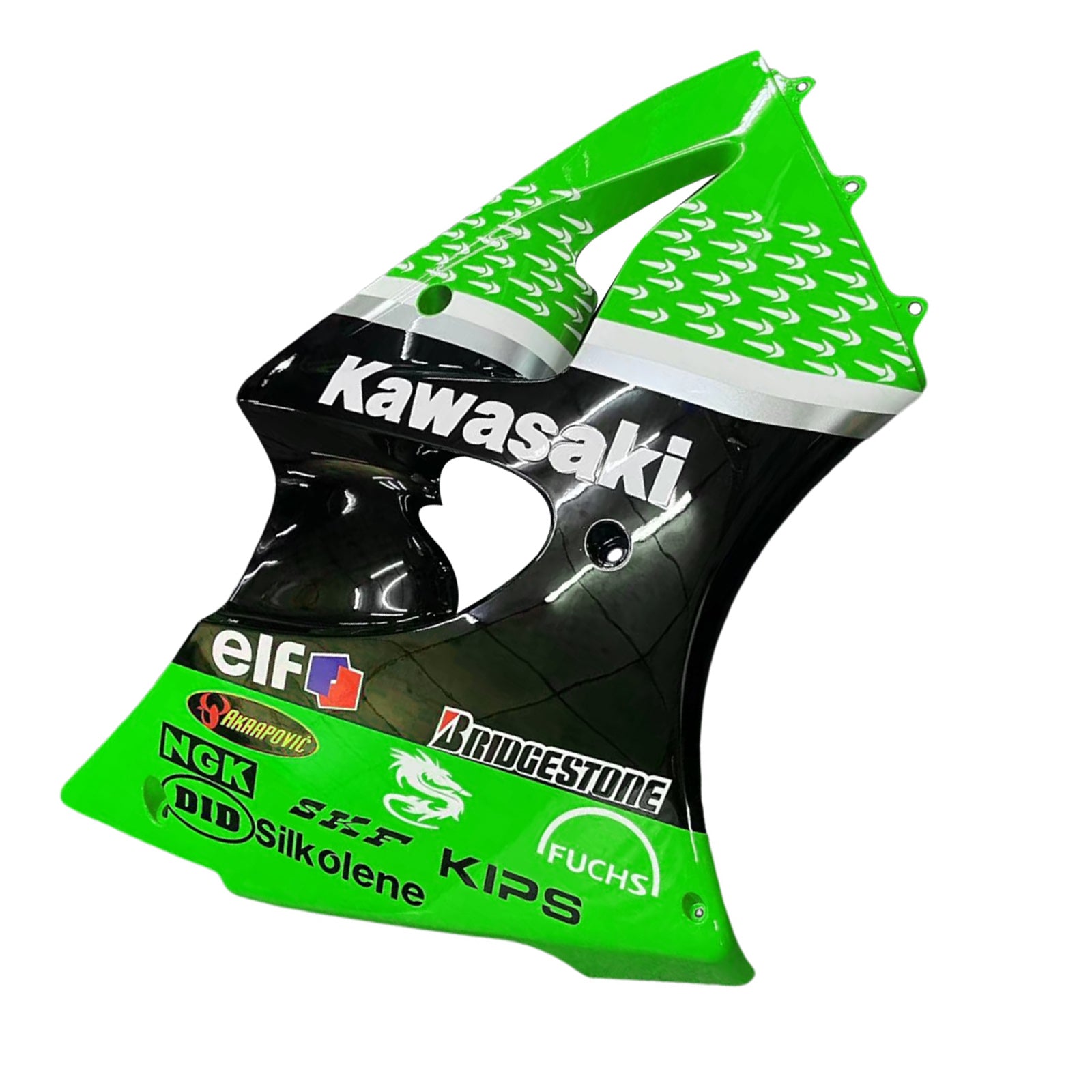 Amotopart 2000-2002 Kawasaki ZX6R 636 2005-2008 Kawasaki ZZR600 Green Black Fairing Kit