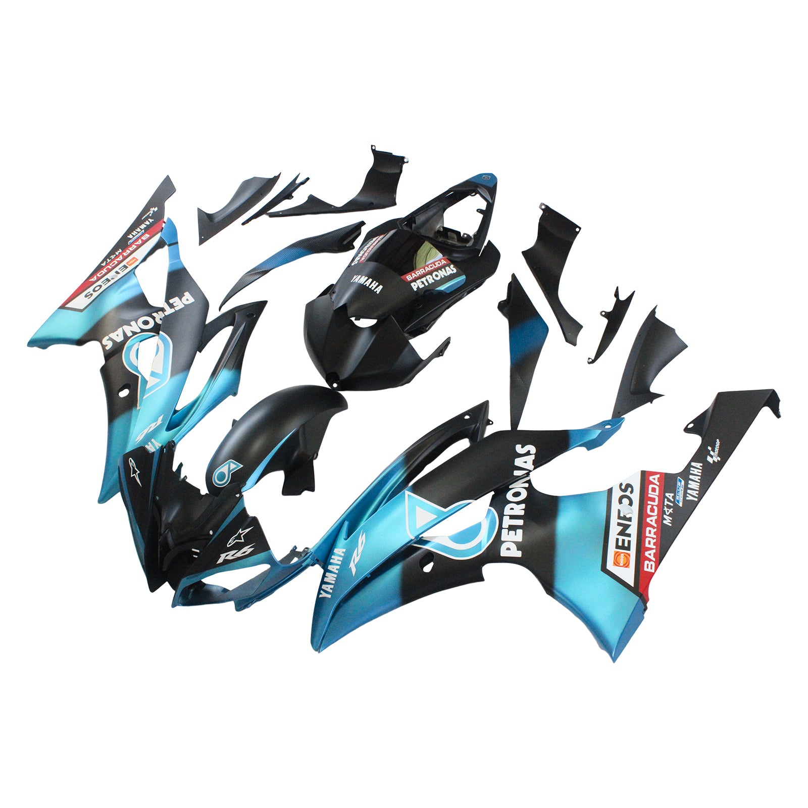 Amotopart 2008–2016 YZF 600 R6 Yamaha Blue Petronas Verkleidungsset